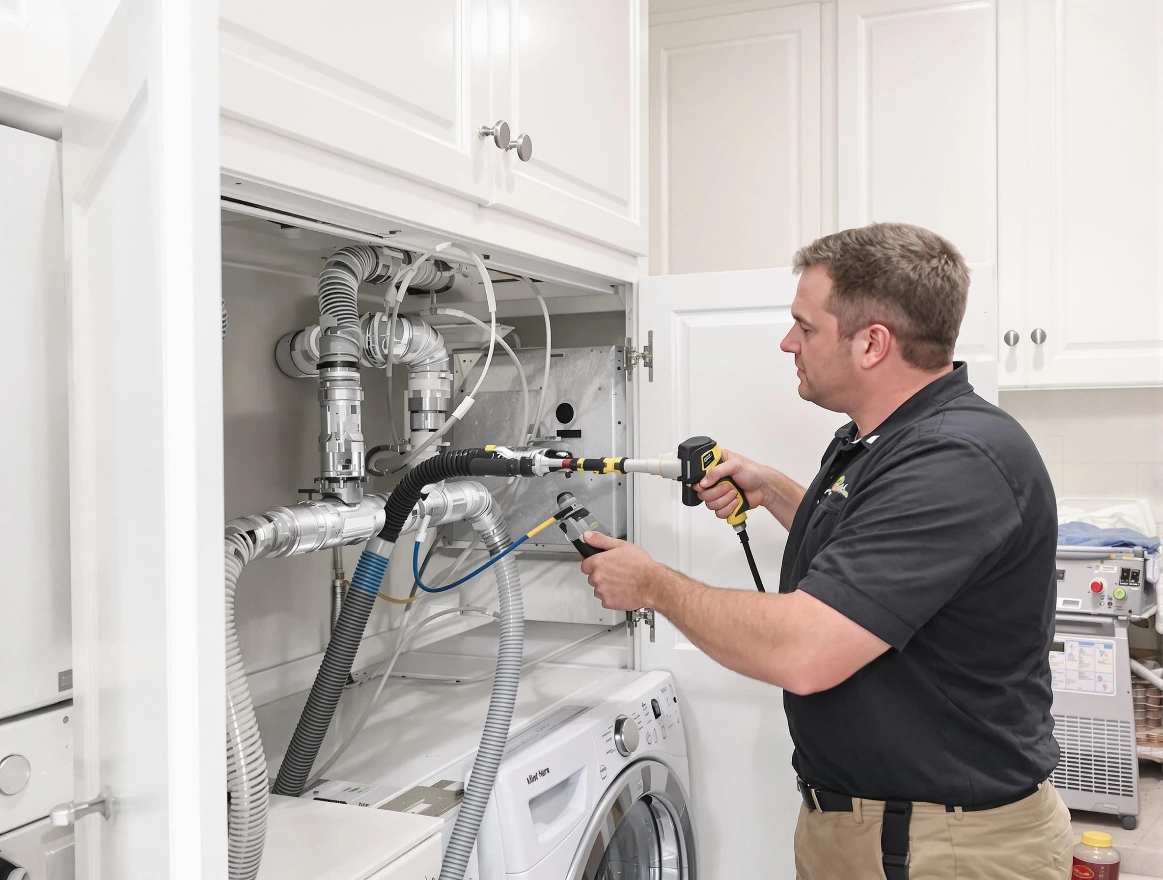 North Andover Dryer Vent Cleaning professional removing severe blockage from a clogged dryer vent in North Andover