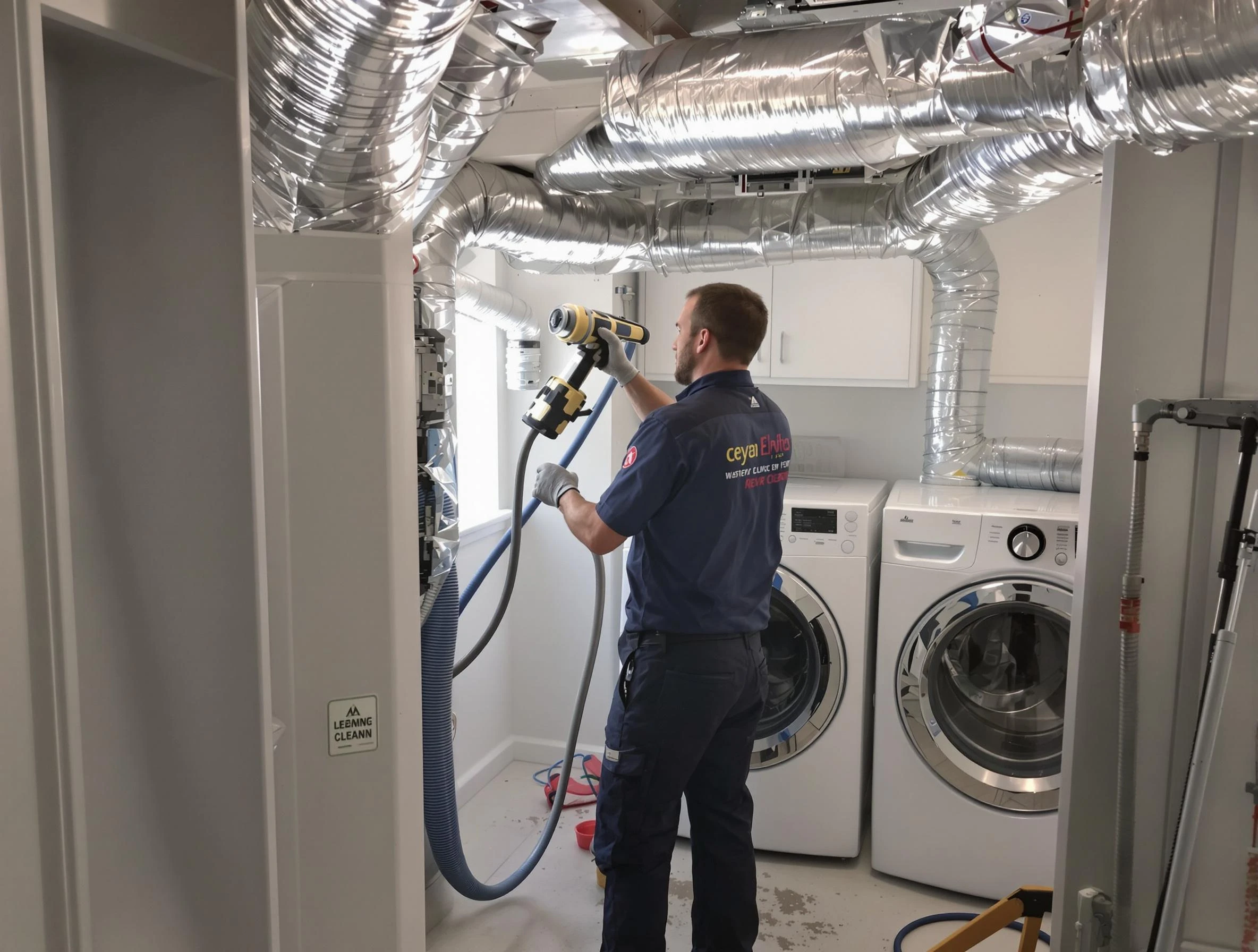 North Andover Dryer Vent Cleaning specialist using advanced equipment for thorough duct cleaning in North Andover