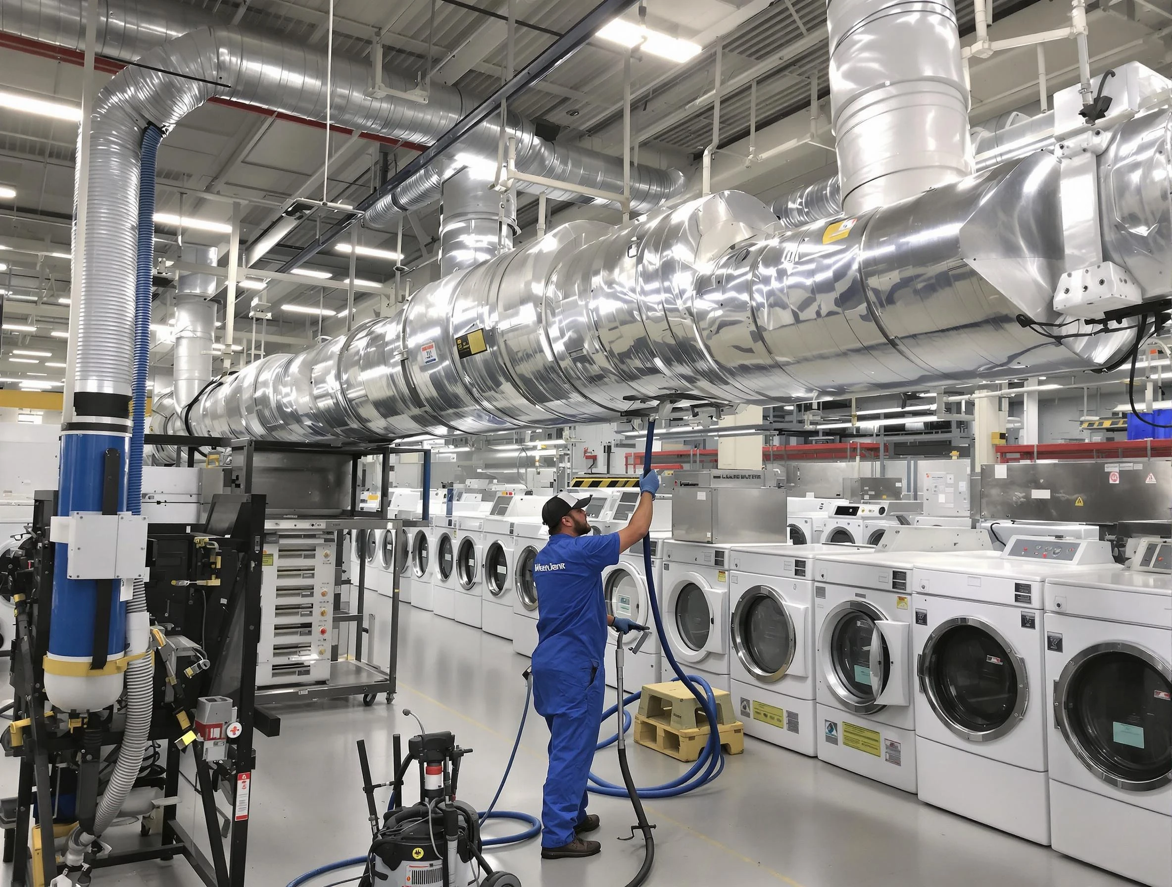 North Andover Dryer Vent Cleaning team performing heavy-duty industrial dryer vent cleaning in North Andover