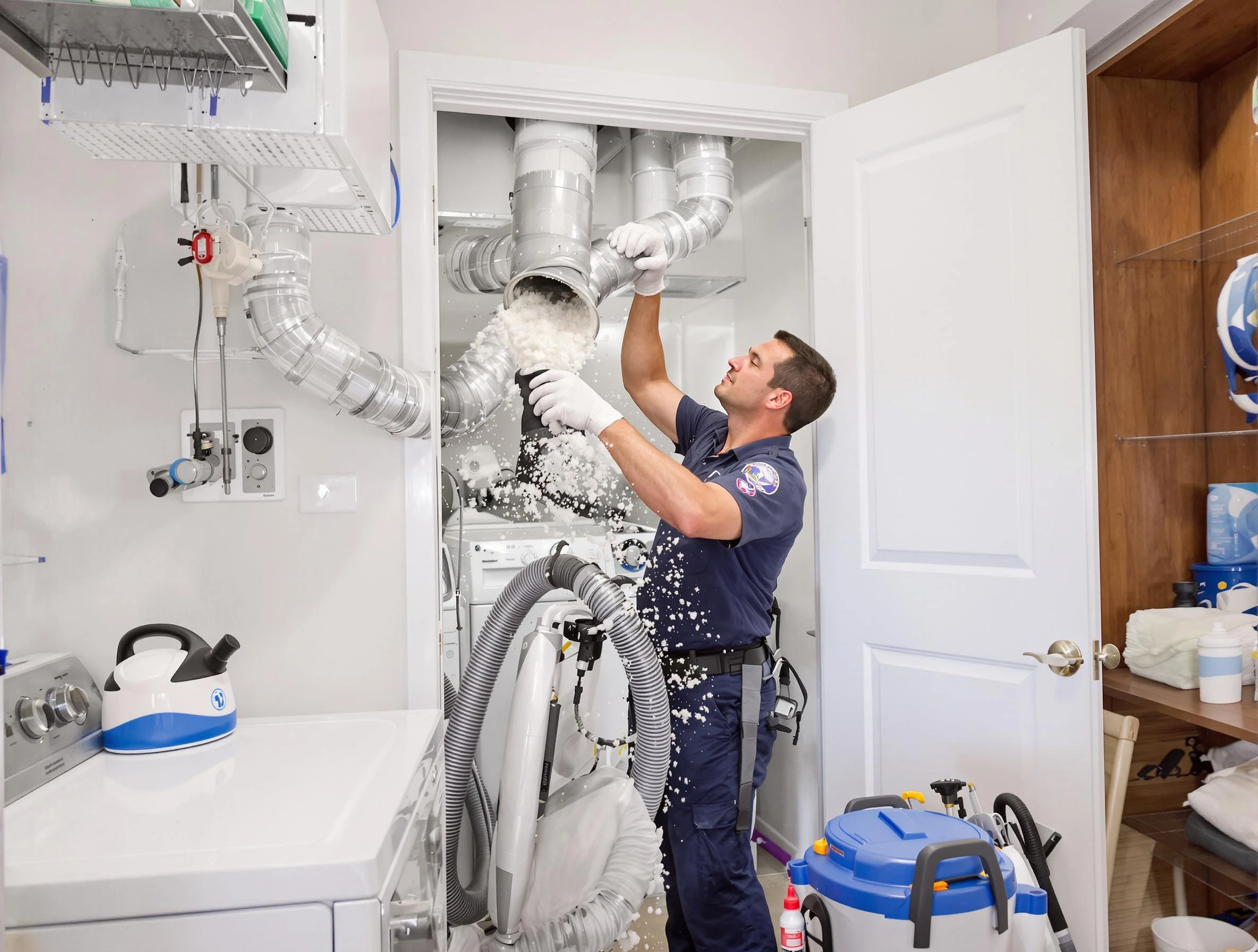 North Andover Dryer Vent Cleaning technician delivering thorough residential dryer vent cleaning service in North Andover